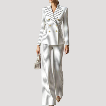 Odette | Completo Tailleur Rayato Donna Taglio Strutturato