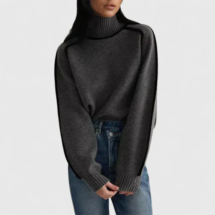 Cecilia | Pullover Donna Maniche A Pipistrello Collo Alto Chic