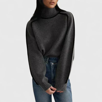 Cecilia | Pullover Donna Maniche A Pipistrello Collo Alto Chic