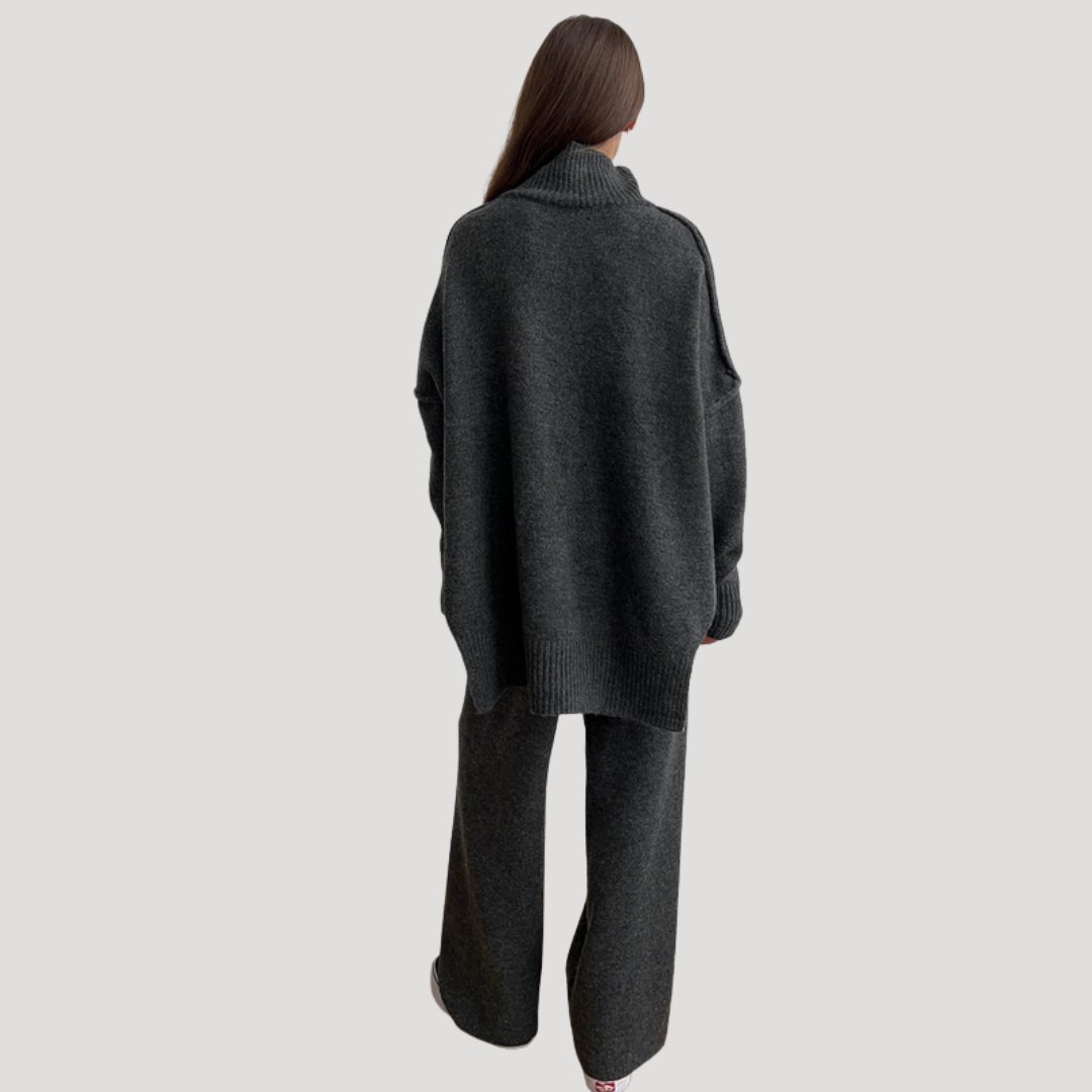 Gina | Completo Donna in Maglia Pullover Oversize e Pantaloni Larghi