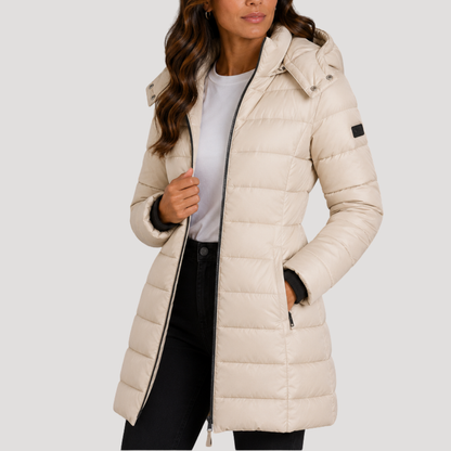 Clothilde | Giacca A Vento Lunga Donna Con Cappuccio E Chiusura Zip