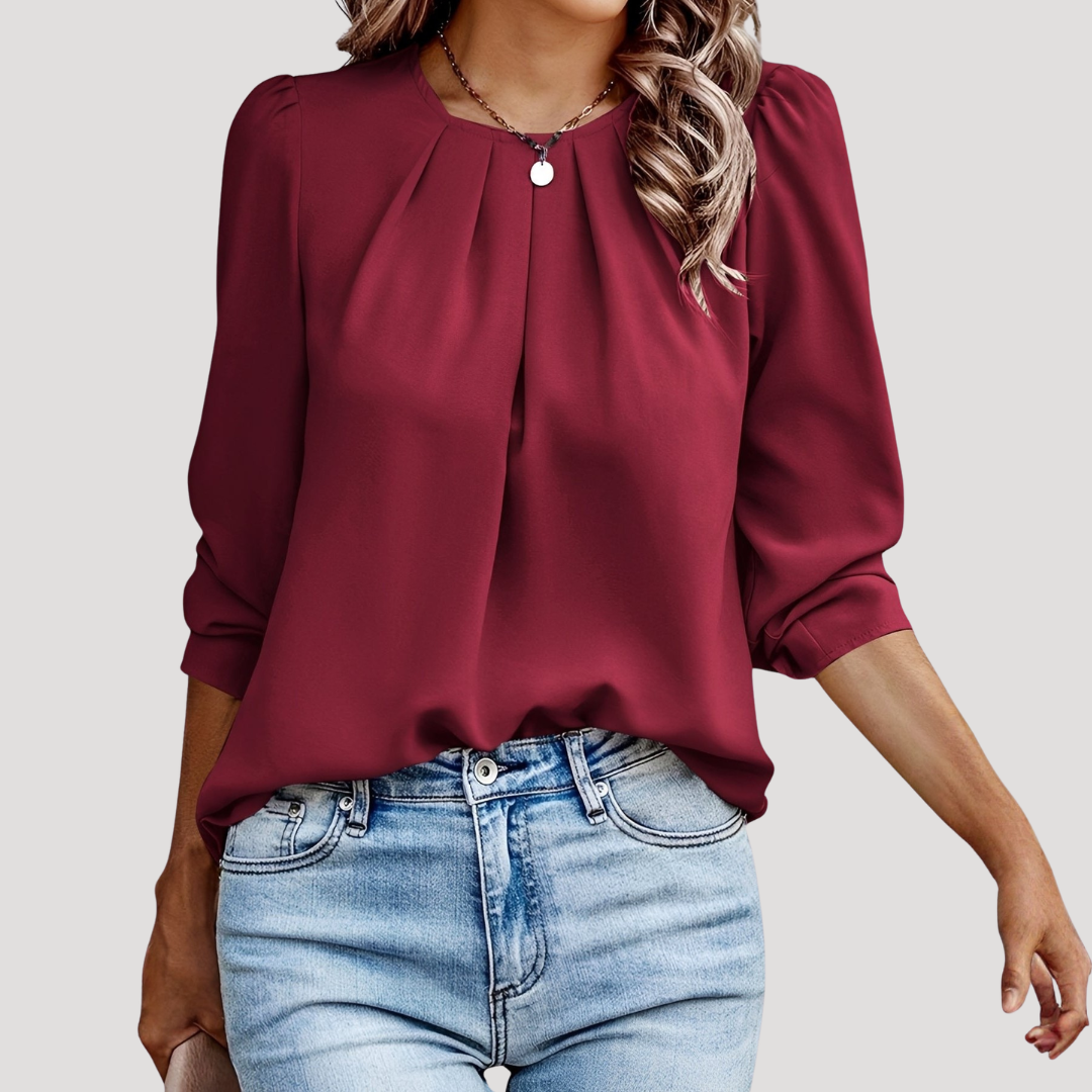 Elisa | Blusa Femminile Elegante Plissettata Maniche Lunghe