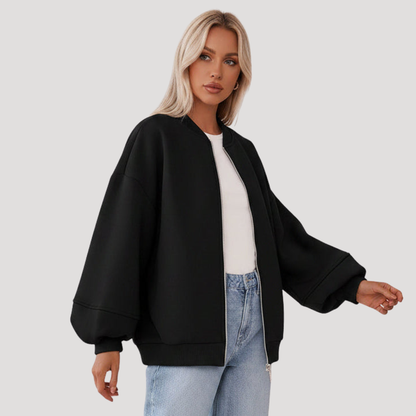 Alessandra | Giacca Bomber Oversize Donna con Chiusura Zip