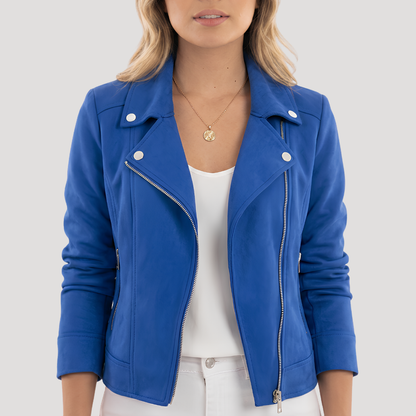 Gisele | Giacca Biker Donna con Chiusura Zip Asimmetrica