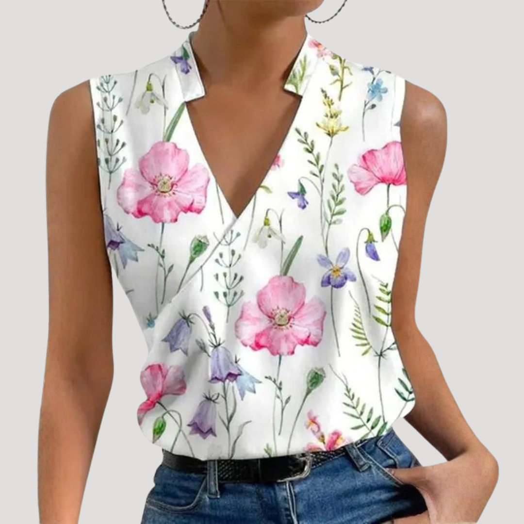 Elvira | Top Donna Chic con Collo a V Incrociato