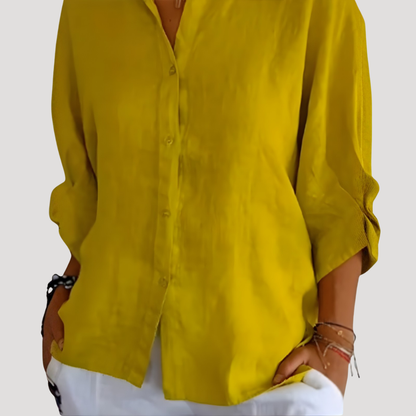 Benedetta | Camicia in lino fluido e ampio con maniche lunghe