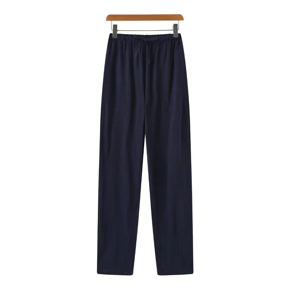 Enzo | Pantaloni a gamba dritta con coulisse e vita elastica da uomo