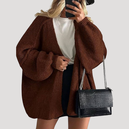 Hortense | Gilet Oversize Donna in Maglia Aperto Davanti