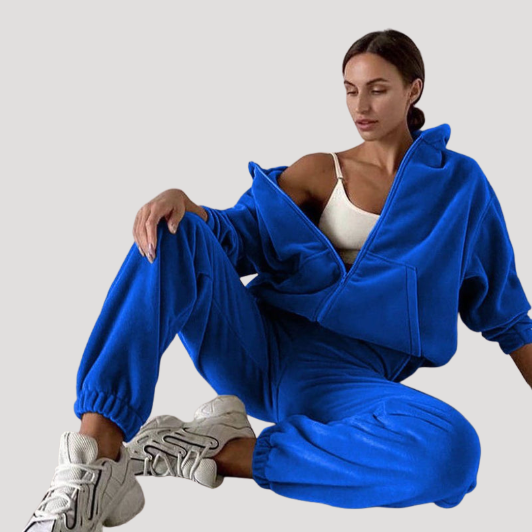 Teresa | Completo Coordinato Donna Felpa con Cappuccio Zip e Pantaloni Jogging