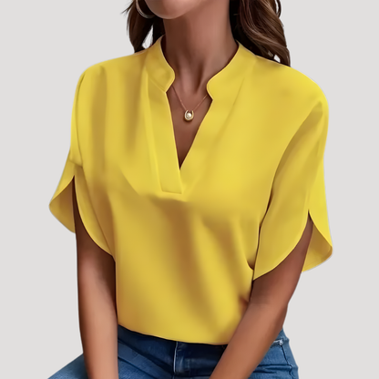Liliane | Top Donna Fluido con Collo a V Elegante