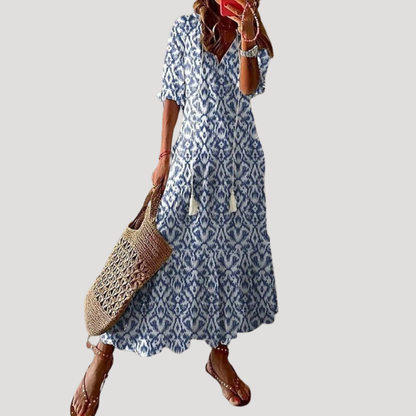 Viola | Abito lungo bohemien fluido