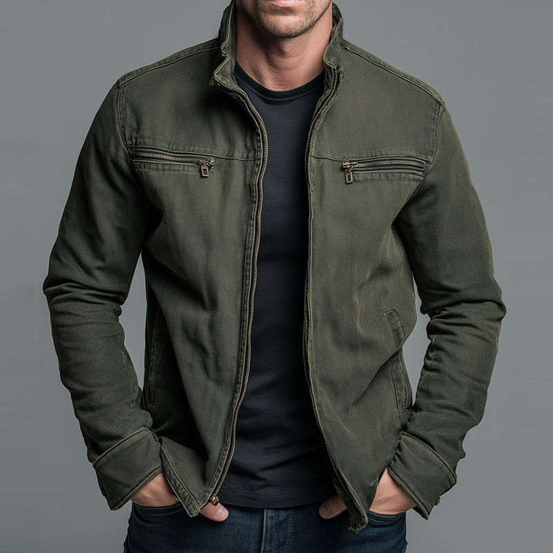 Renato | Field jacket con zip e tasche sul petto da uomo