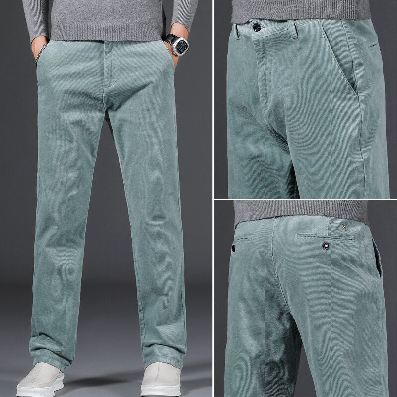 Marcello | Pantaloni effetto velluto a coste a vita media da uomo