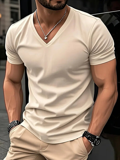 Bruno | T-shirt scollo a V a maniche corte da uomo