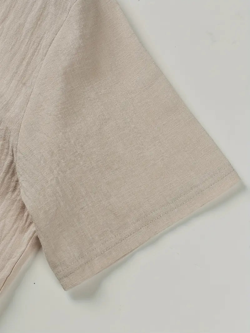 Giorgio | Camicia henley a maniche corte con taschino da uomo
