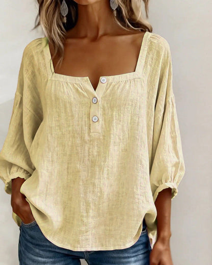 Isotta | Blusa scollo quadrato maniche a lanterna per donna