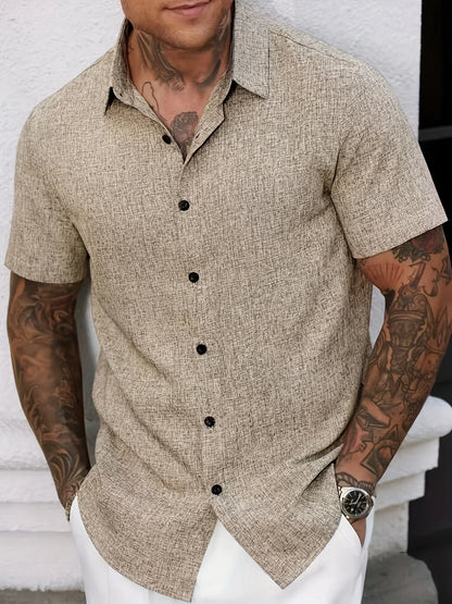Daniele | Camicia a maniche corte con bottoni a contrasto da uomo