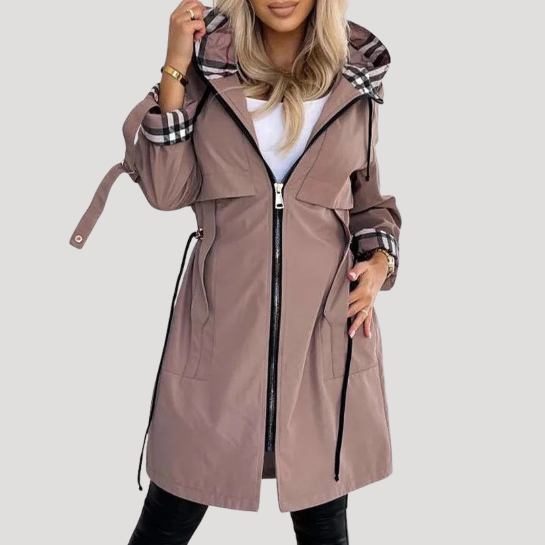 Oriane | Cappotto con Cappuccio Donna Cinturato Casual