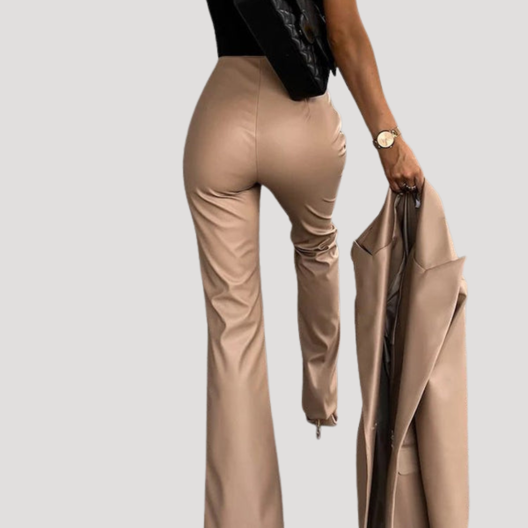 Justine | Pantaloni Svasati Donna in Similpelle con Fessure