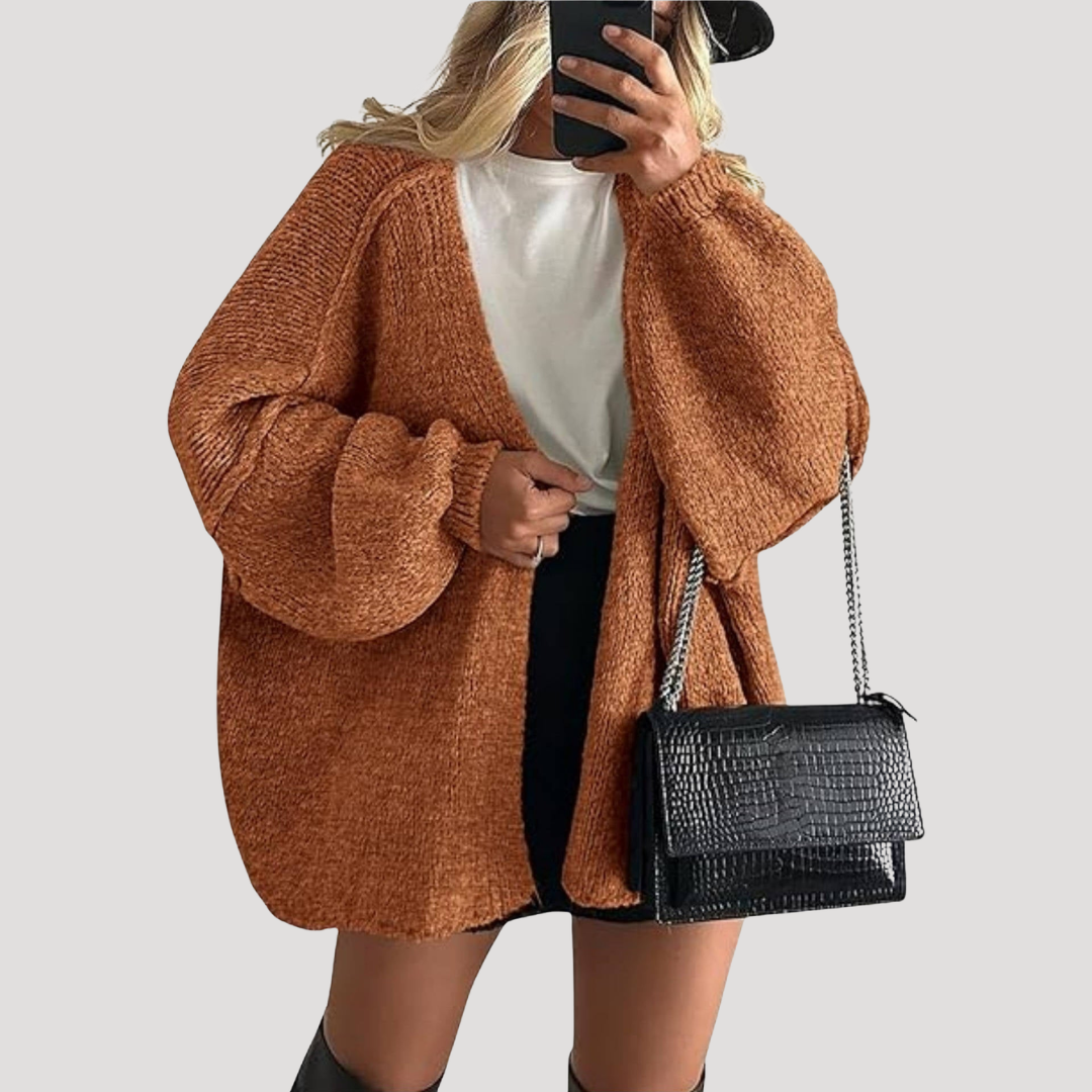 Hortense | Gilet Oversize Donna in Maglia Aperto Davanti