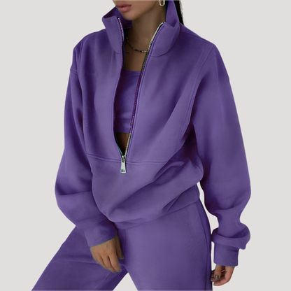 Alice | Completo Donna Felpa Mezzo Zip e Pantaloni