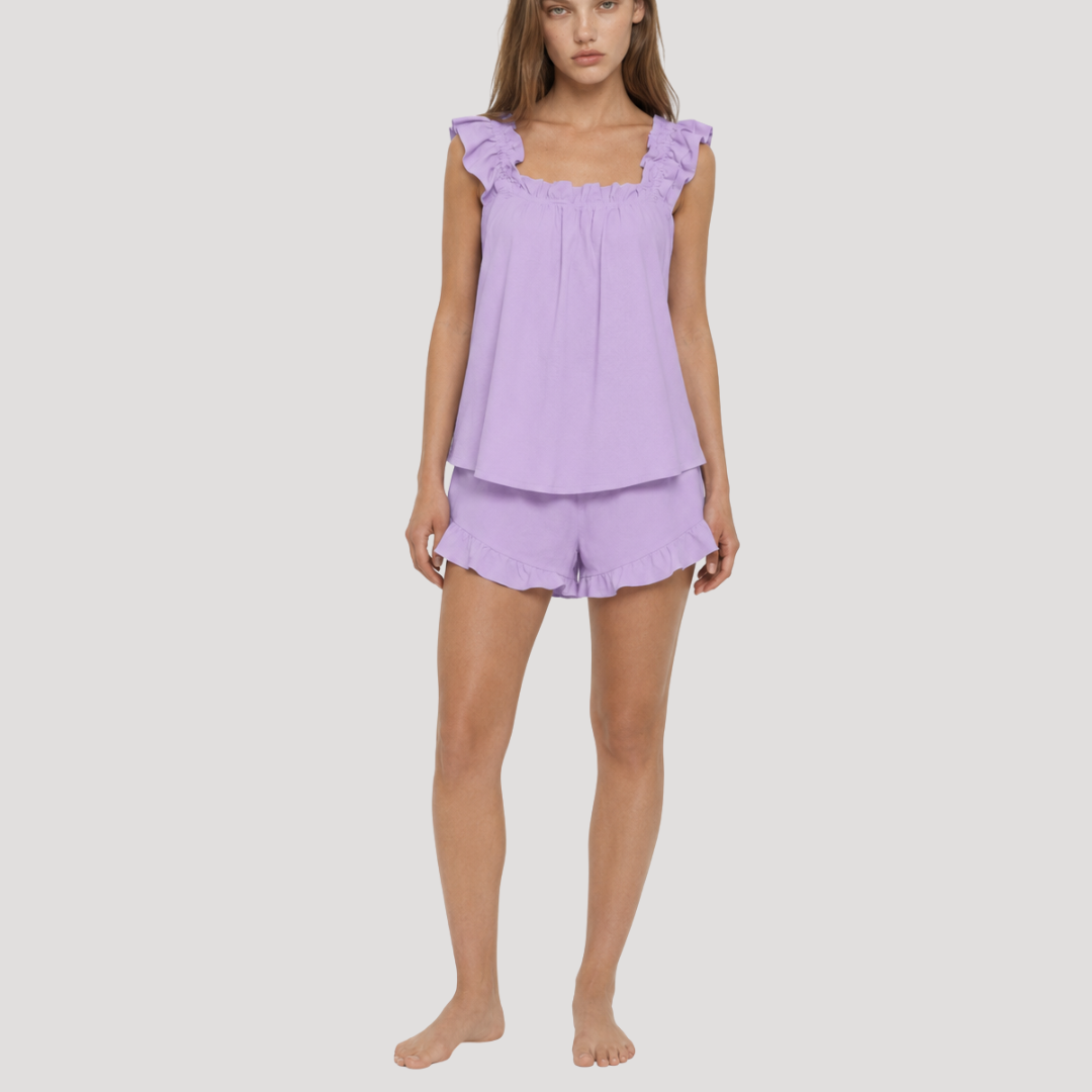 Maya | Completo Donna Top a Volant e Pantaloni Corti