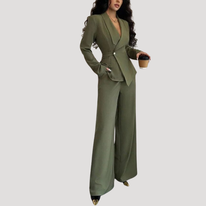 Eliane | Completo Donna Formale con Blazer e Pantaloni Larghi