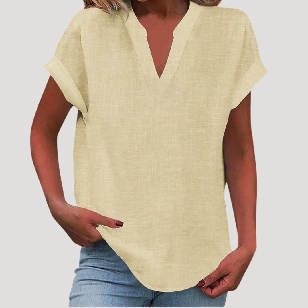 Francesca | Blusa Donna Col V Maniche Corte Casual