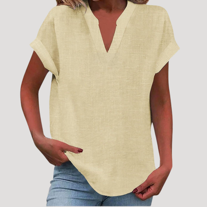 Francesca | Blusa Donna Col V Maniche Corte Casual