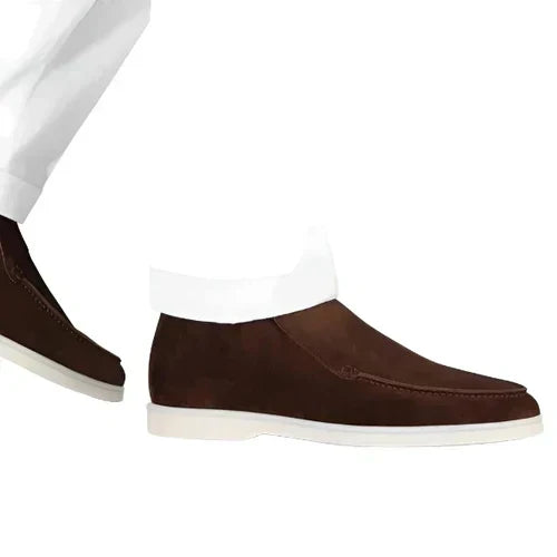 Maurizio | Stivaletti slip-on effetto camoscio con suola bianca da uomo