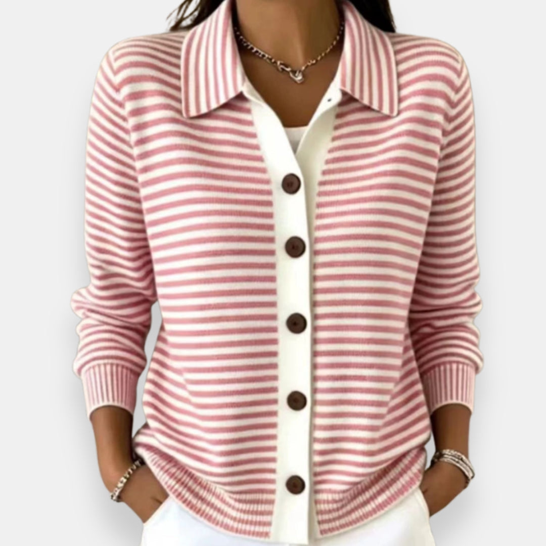 Nola | Cardigan a righe con bottoni per donna