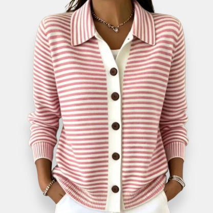 Nola | Cardigan a righe con bottoni per donna