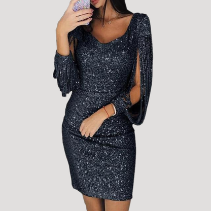 Annie | Abito Mini Donna Attillato con Paillettes per Serate