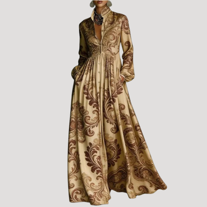 Jeanne | Robe Lunga Elegante Donna Con Bottoni