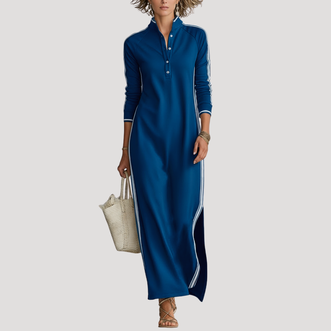Ruth | Abito Lungo Donna Maniche Lunghe Spacco Casual