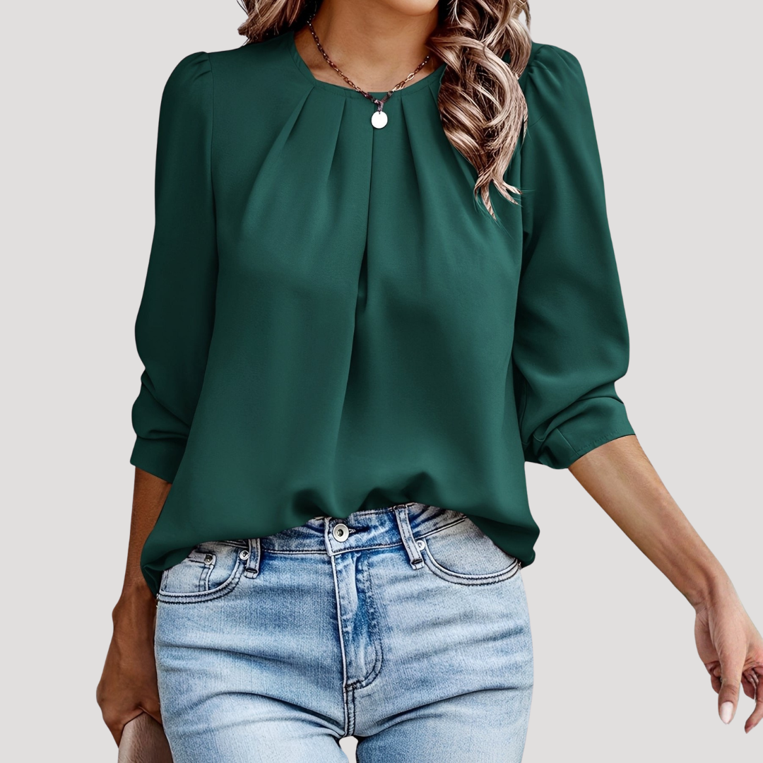 Elisa | Blusa Femminile Elegante Plissettata Maniche Lunghe