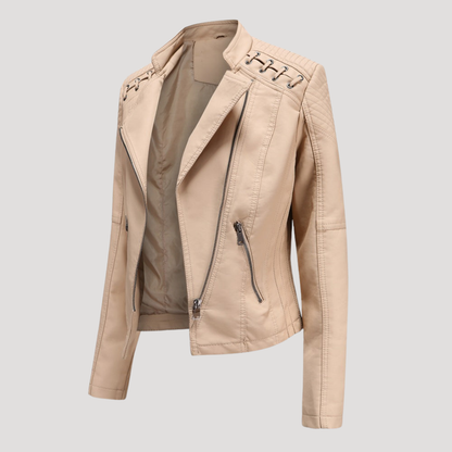 Bonnie | Giacca Biker Donna Slim Fit con Dettaglio Lacci