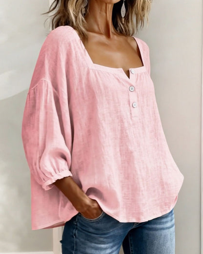Isotta | Blusa scollo quadrato maniche a lanterna per donna