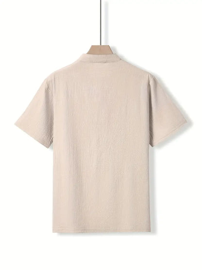 Giorgio | Camicia henley a maniche corte con taschino da uomo
