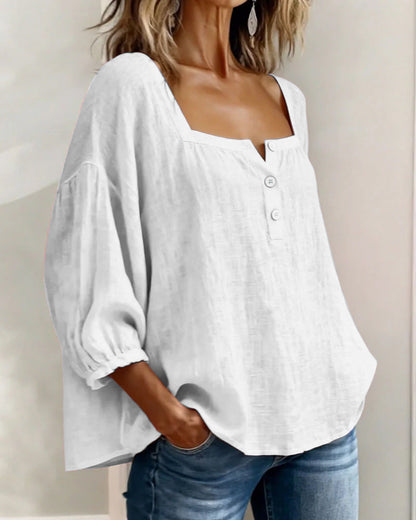 Isotta | Blusa scollo quadrato maniche a lanterna per donna