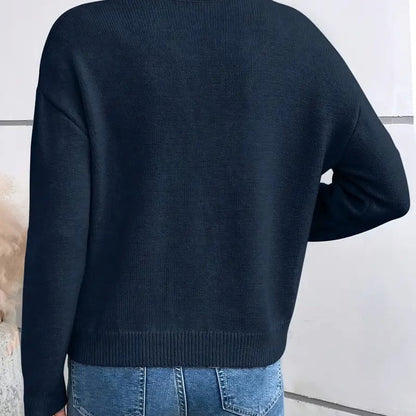 Rosie | Maglione con scollo a V e inserto in pizzo per donna