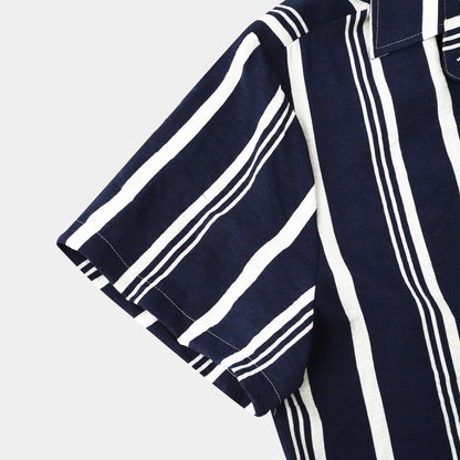 Manuel | Camicia a righe verticali a maniche corte da uomo