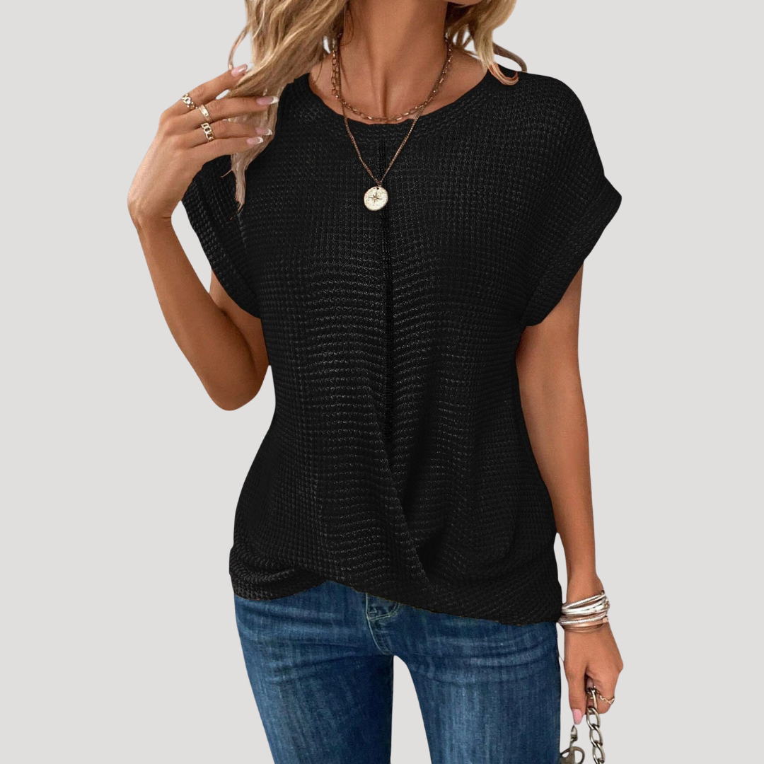 Susanna | Blusa Donna Collo Rotondo Maniche Corte Casual