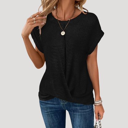 Susanna | Blusa Donna Collo Rotondo Maniche Corte Casual