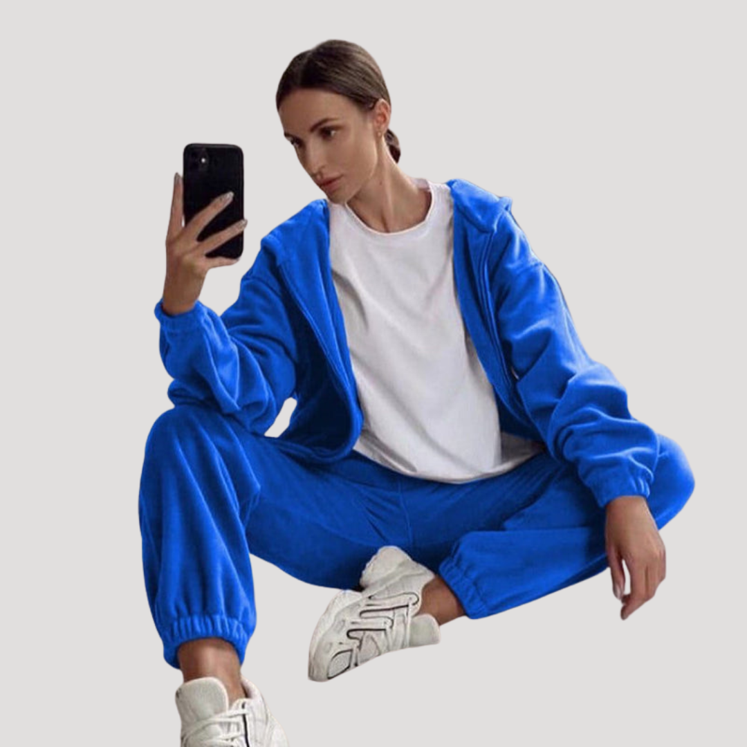 Teresa | Completo Coordinato Donna Felpa con Cappuccio Zip e Pantaloni Jogging