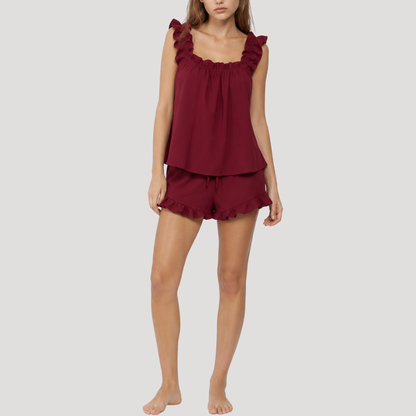 Maya | Completo Donna Top a Volant e Pantaloni Corti
