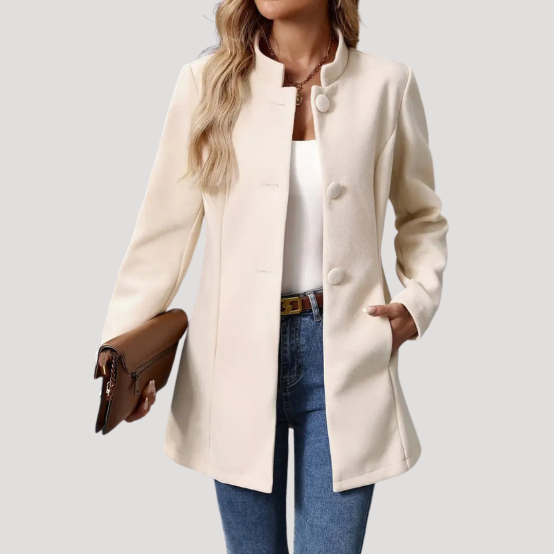 Josefa | Cappotto Donna Bottonato con Collo Alto