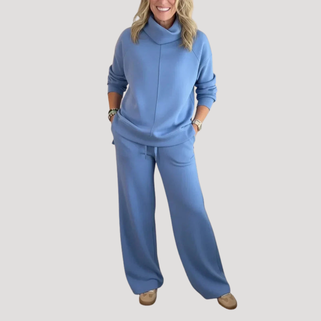 Selena | Completo Loungewear Donna in Maglia con Pantaloni Larghi