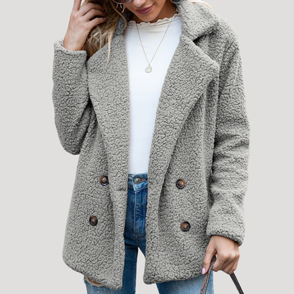 Tina | Cappotto Teddy Donna Testurizzato con Collo Revers
