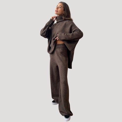 Gina | Completo Donna in Maglia Pullover Oversize e Pantaloni Larghi